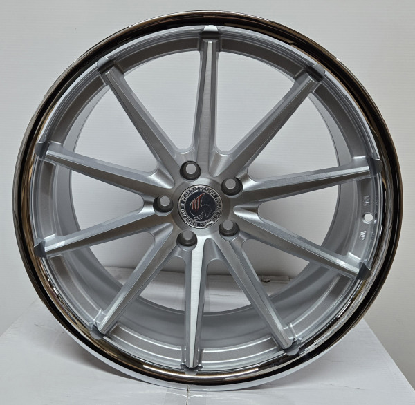 FF53 Size 20x9 5x112 / 5x114.3 BRUSHED SILVER FACE STAINLES STEEL LIP