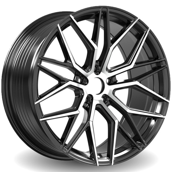 Alfina AF303 Size 20 Inch 5x114.3 Gloss Black Machined Face (Set of 4) - Image 2