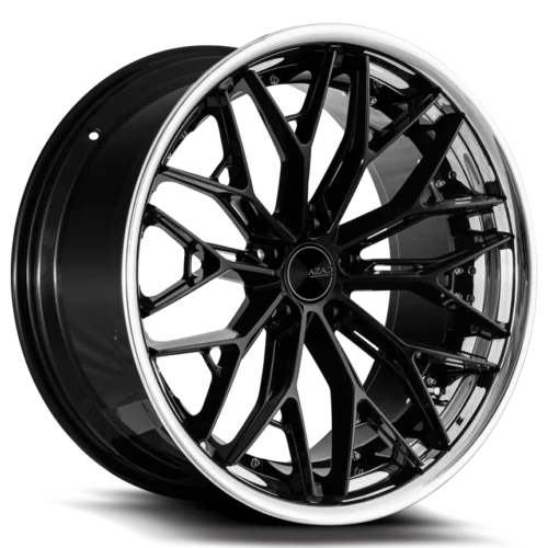 AZAD AZSLS1.0 WHEEL SIZE 22 Gloss Black with Chrome Lip