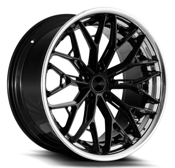 AZAD AZSLS1.0 WHEEL SIZE 22 Gloss Black with Chrome Lip