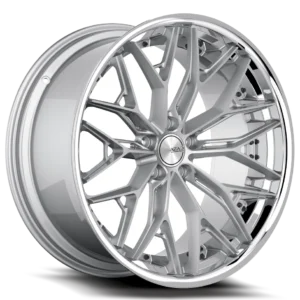 AZAD AZSLS1.0 WHEEL SIZE 22 Silver Brushed with Chrome Lip