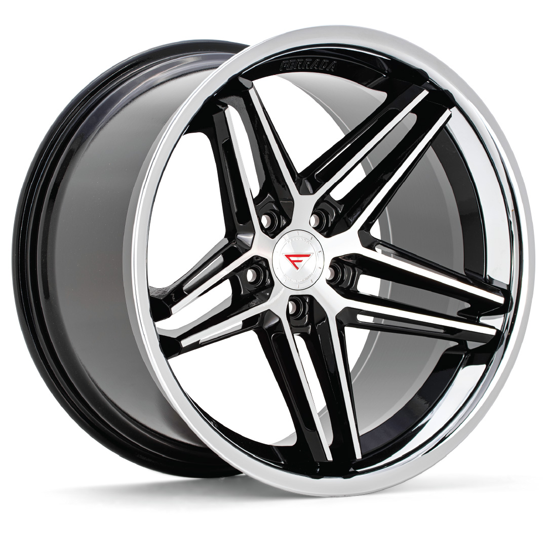 FERRADA CM1 Wheel Size 19 Machine Black with Chrome Lip