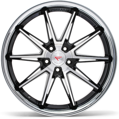 FERRADA CM2 Wheels Size 20 Machine Black with Gloss Black Lip
