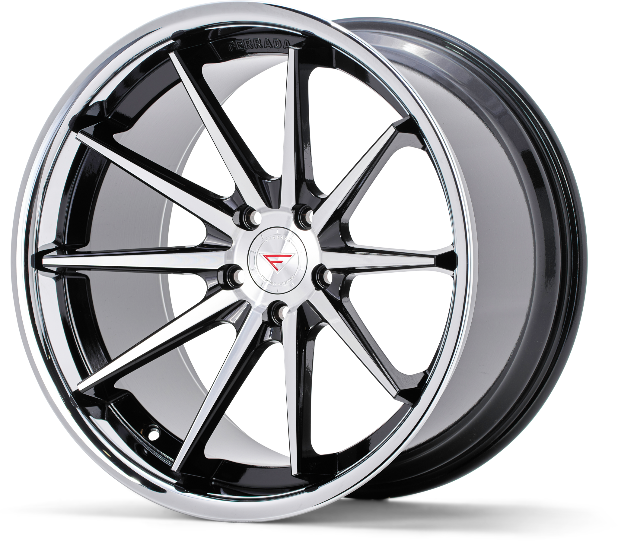 FERRADA FR4 Wheels Size 19 Machine Black with Gloss Black Lip - Imagen 4