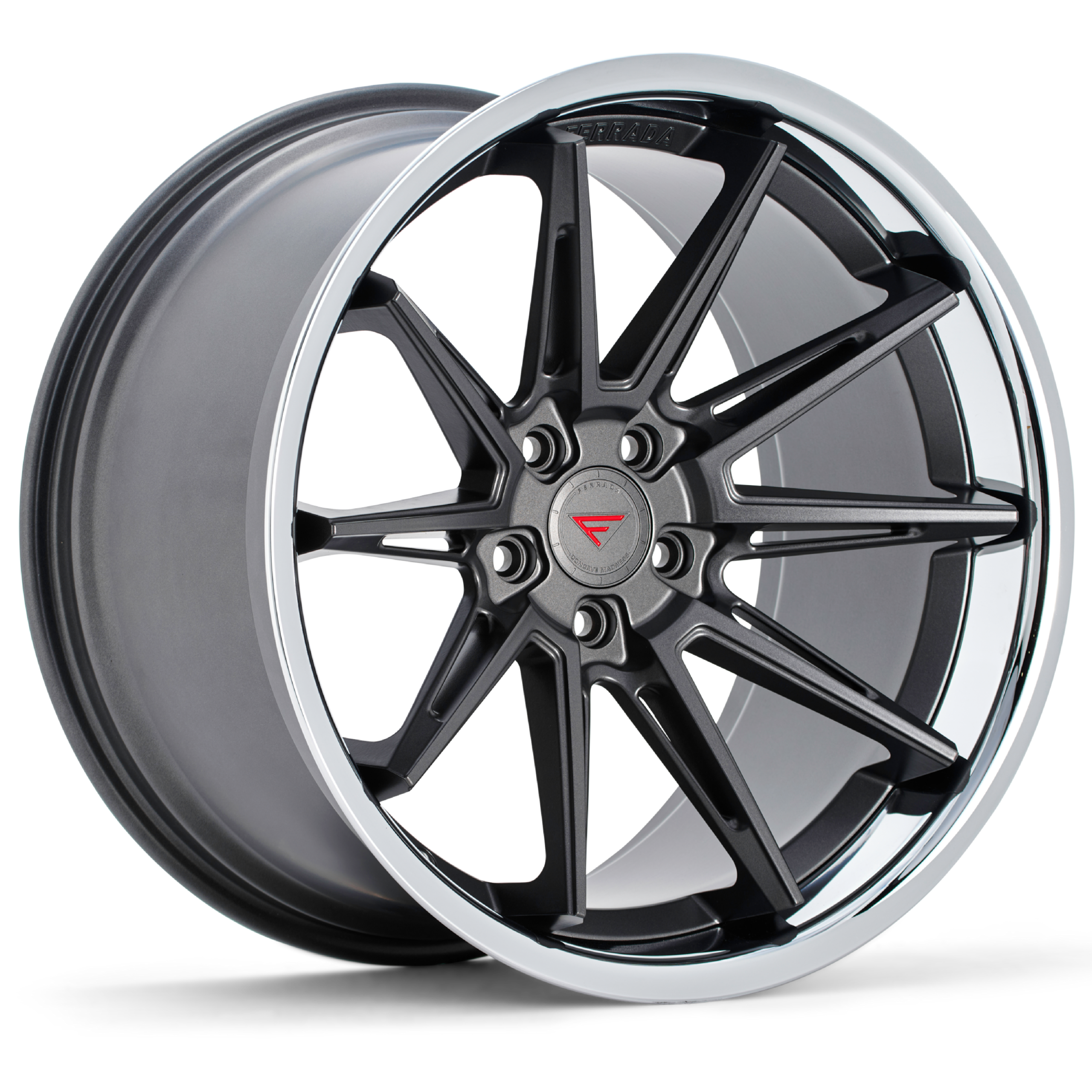 FERRADA CM2 Wheels Size 20 Matte Graphite with Chrome Lip
