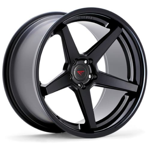 FERRADA FR3 Wheels Size 20x9 / 20x10.5 Matte Black with Gloss Black Lip (Wheel & Tire Package) Staggered Setup