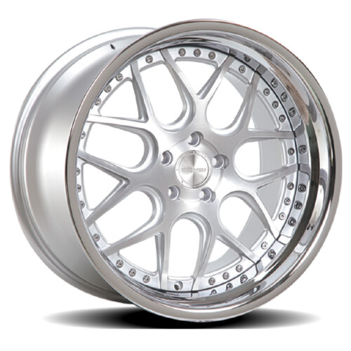 RENNEN CSL 2 Wheels Rims Size 20 Silver Brushed with Chrome Step Lip