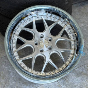 RENNEN CSL 2 Wheels Rims Size 20 Silver Brushed with Chrome Step Lip