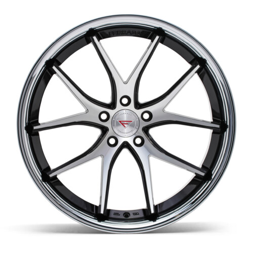 FERRADA FR2 Wheels Size 20 Machine Black with Chrome Lip