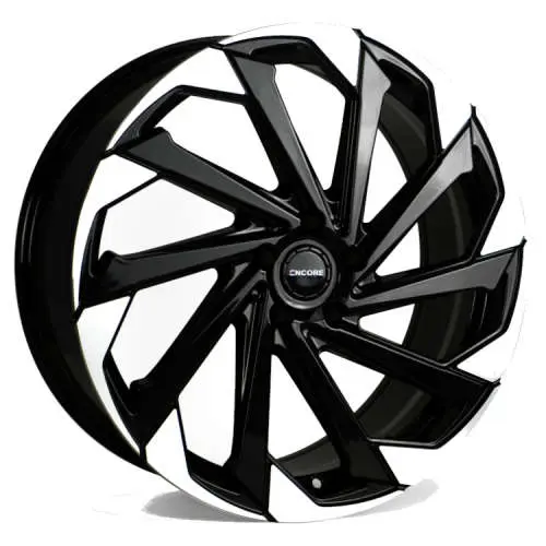ENCORE Alloys ENC106 WHEEL SIZE 22 Inch Gloss Black with Machined Outer Spokes