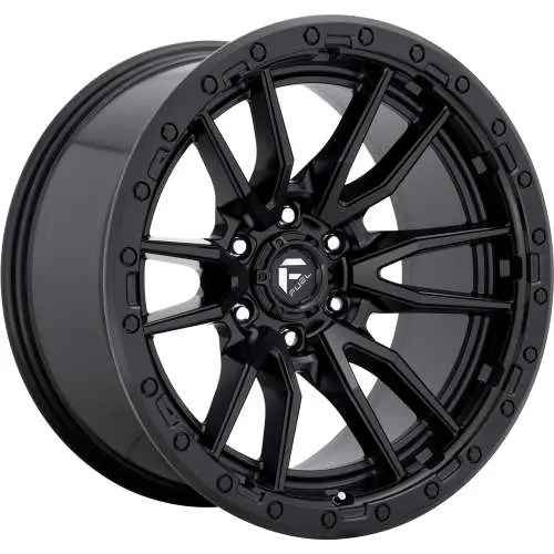 FUEL Rebel 6 Rim Wheel Size 20 Inch Matte Black with a Simulated Beadlock