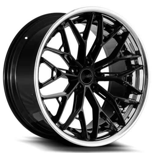 AZAD AZSLS1.0 WHEEL SIZE 22 Gloss Black with Chrome Lip