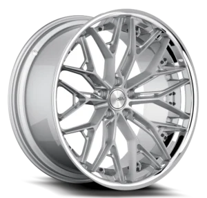 AZAD AZSLS1.0 WHEEL SIZE 22 Brushed Silver with Chrome Lip