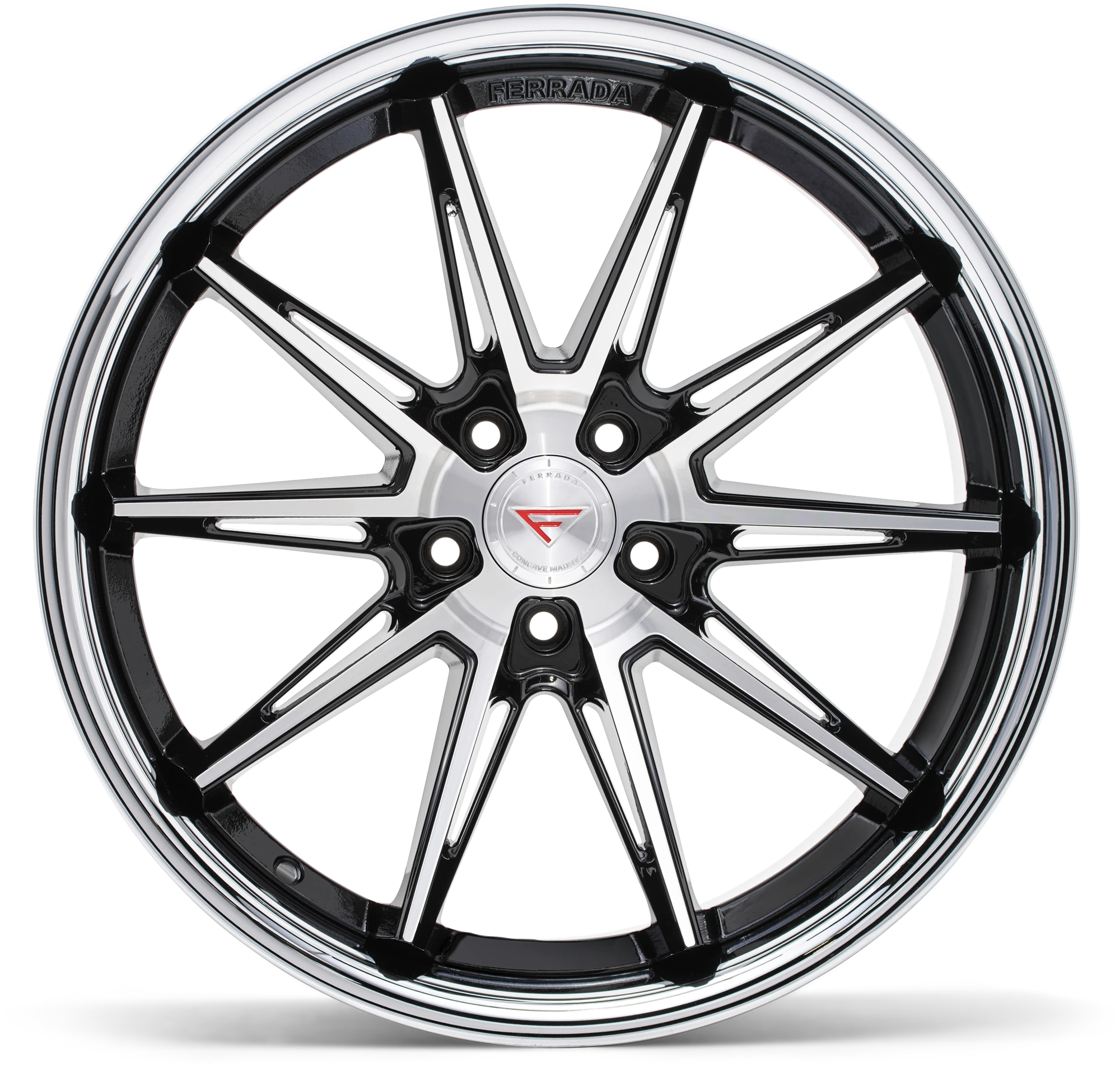 FERRADA CM2 Wheels Size 20 Machine Black with Gloss Black Lip - Image 2