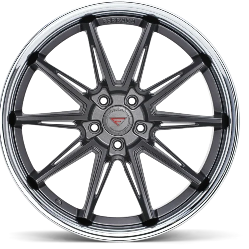 FERRADA CM2 Wheels Rims Size 22 Inch Matte Graphite with Chrome Lip for 2016 Porsche Macan S
