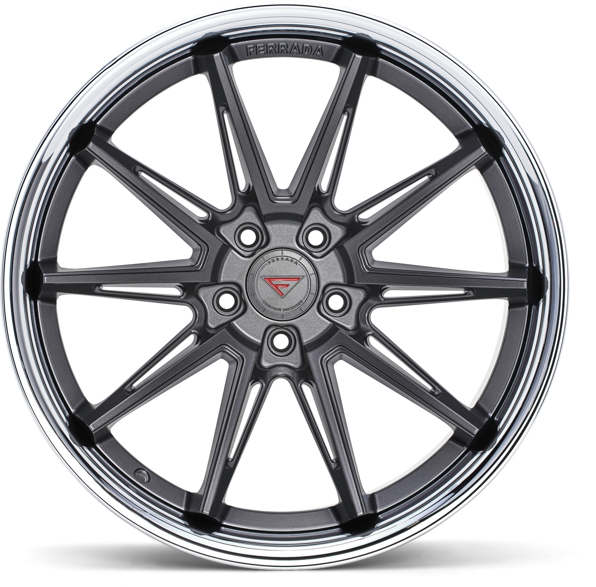 FERRADA CM2 Wheels Rims Size 20 Inch Matte Graphite with Chrome Lip - Image 2