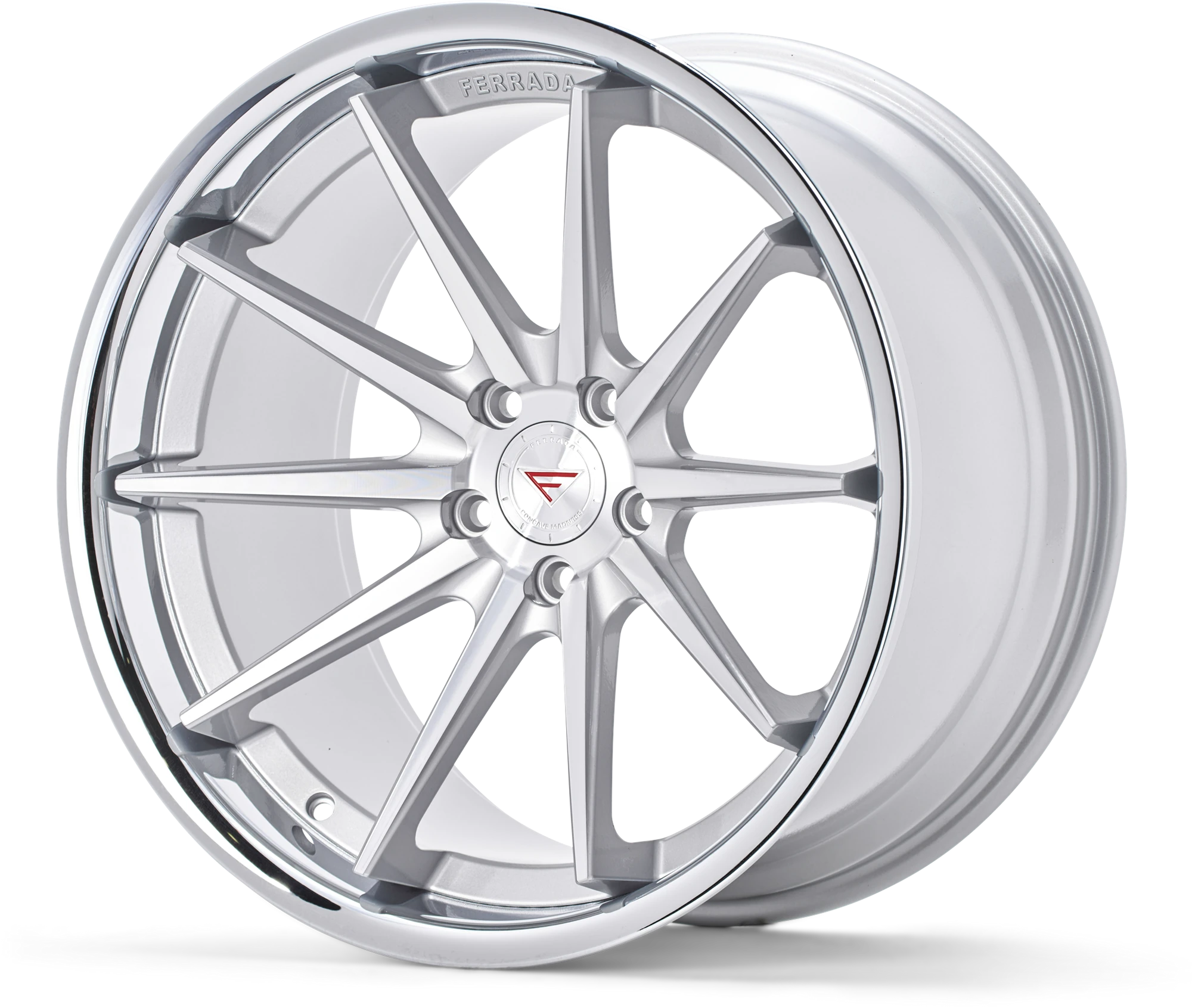 FERRADA FR4 Wheels Rims Size 22 Machine Silver with Chrome Lip - Image 4