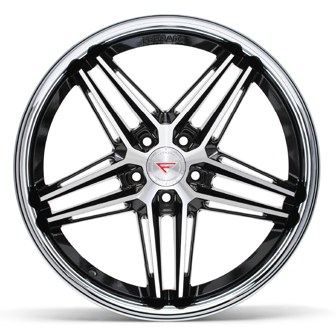 FERRADA CM1 Wheel Size 20 Inch Machine Black with Chrome Lip - Image 2