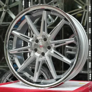 FERRADA CM2 Wheels Size 19 Machine Silver with Chrome Lip