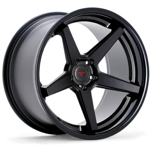 FERRADA FR3 Wheels Size 20x9 / 20x10.5 Matte Black with Gloss Black Lip (Wheel & Tire Package) Staggered Setup