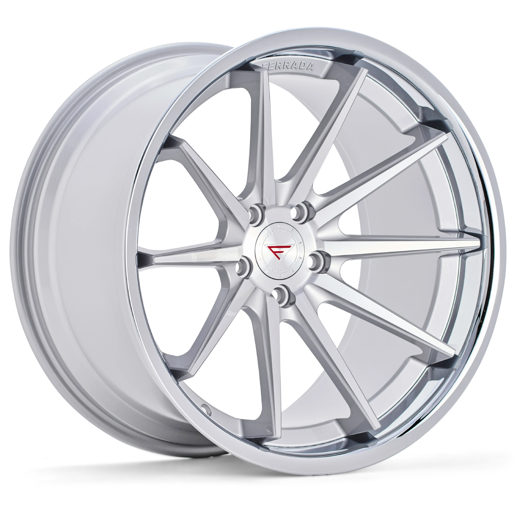 FERRADA FR4 Wheels Rims Size 22 Machine Silver with Chrome Lip