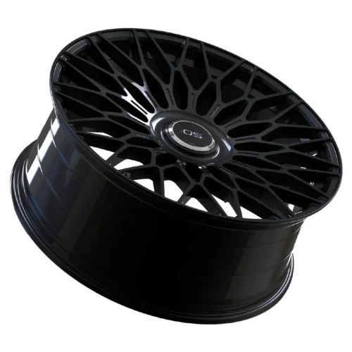 0369 OS FF-1 Flow Forged Wheels Rims Size 24 Inch Gloss Black with Floating Center Cap