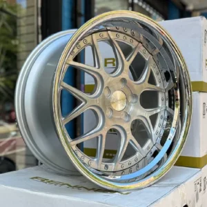 RENNEN CSL 2 Wheels Rims Size 20 Silver Brushed with Chrome Step Lip