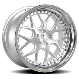 RENNEN CSL 2 Wheels Rims Size 20 Silver Brushed with Chrome Step Lip