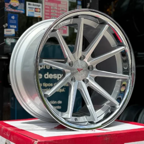FERRADA FR4 Wheels Rims Size 22 Machine Silver with Chrome Lip