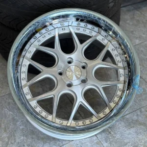 RENNEN CSL 2 Wheels Rims Size 20 Silver Brushed with Chrome Step Lip