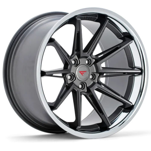 FERRADA CM2 Wheels Rims Size 22 Inch Matte Graphite with Chrome Lip for 2016 Porsche Macan S