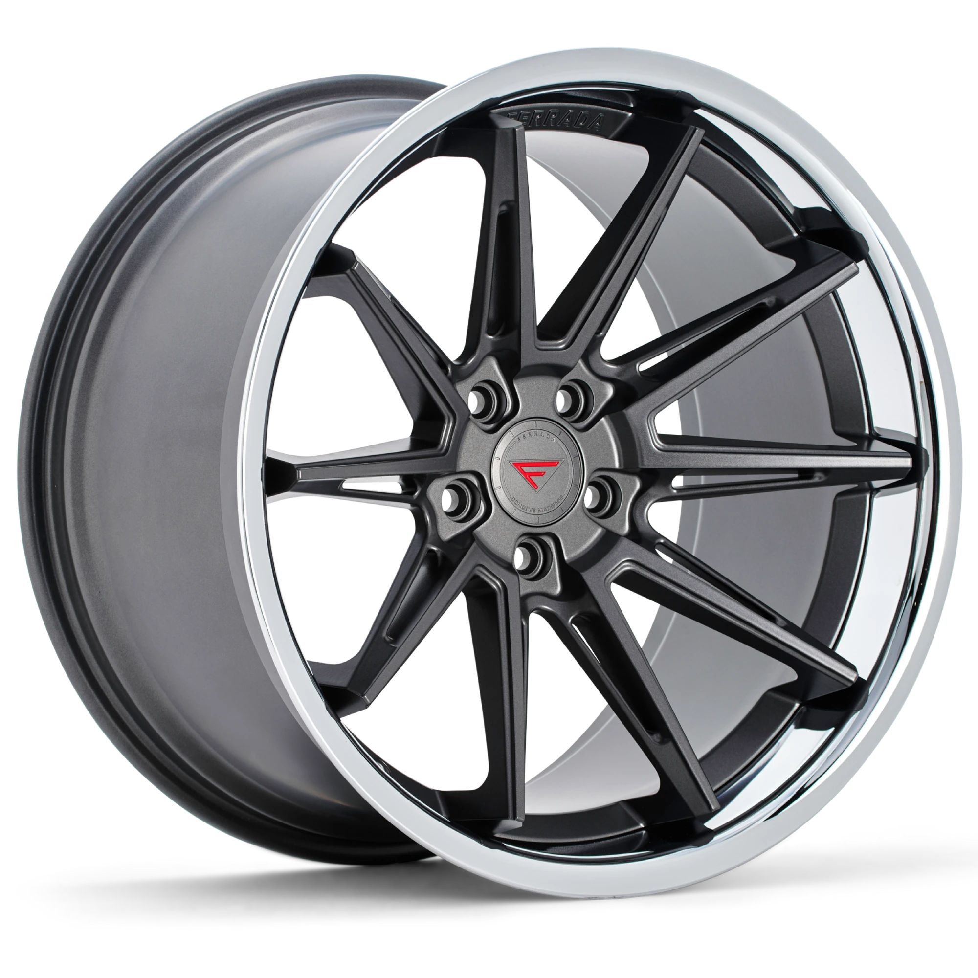 FERRADA CM2 Wheels Rims Size 20 Inch Matte Graphite with Chrome Lip