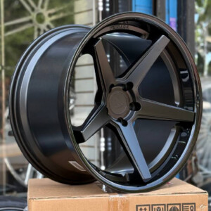 FERRADA FR3 Wheels Size 20x9 / 20x10.5 Matte Black with Gloss Black Lip (Wheel & Tire Package) Staggered Setup