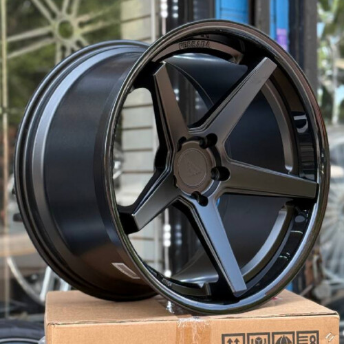 FERRADA FR3 Wheels Size 20x9 / 20x10.5 Matte Black with Gloss Black Lip (Wheel & Tire Package) Staggered Setup