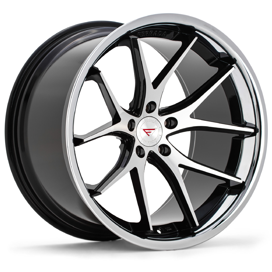 FERRADA FR2 Wheels Size 20 Machine Black with Chrome Lip