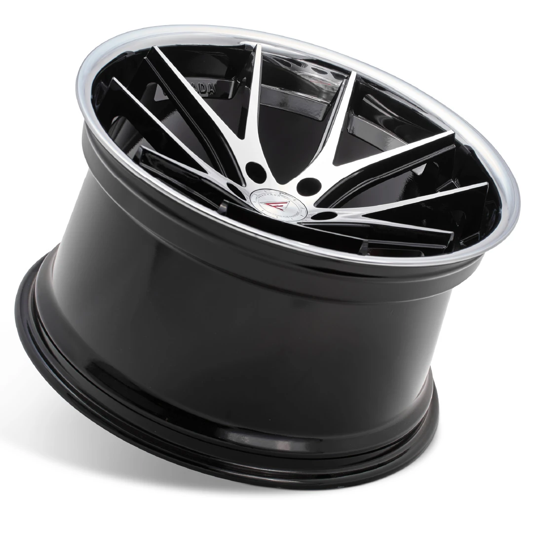 FERRADA FR2 Wheels Size 20 Machine Black with Chrome Lip - Image 2