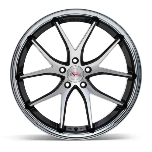 FERRADA FR2 Wheels Size 20 Machine Black with Chrome Lip