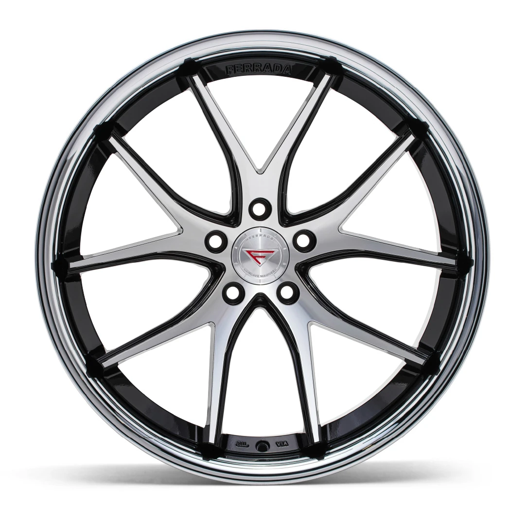 FERRADA FR2 Wheels Size 20 Machine Black with Chrome Lip - Image 3