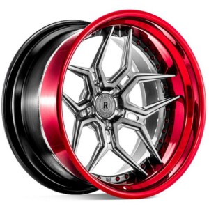 ROHANA RFG5 3-Piece Wheel Size 19 Aircraft Gray with Candy Red Lip