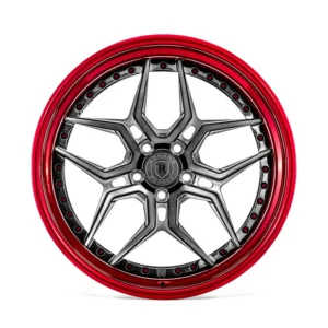ROHANA RFG5 3-Piece Wheel Size 19 Aircraft Gray with Candy Red Lip