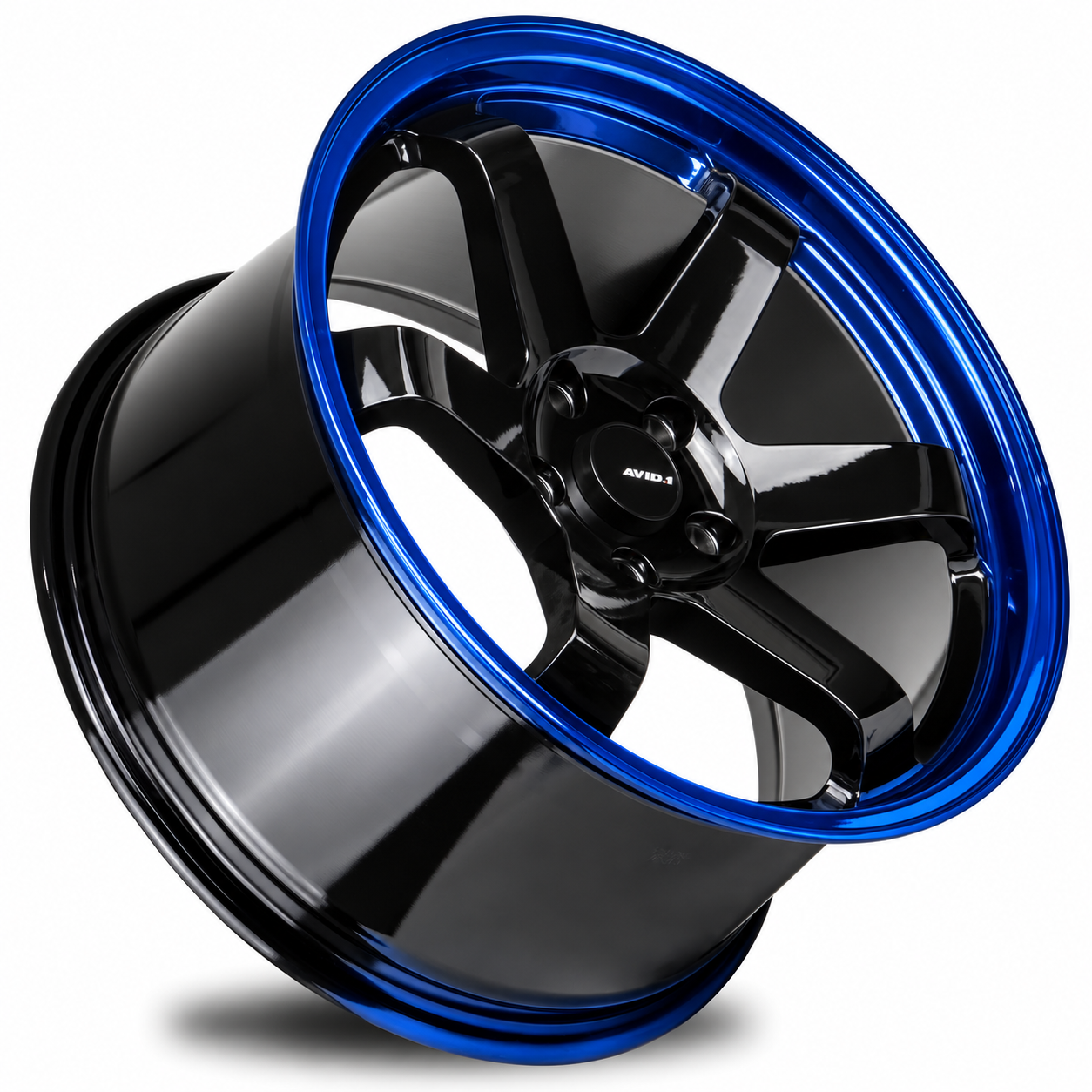 AVID1 AV6 Wheel Rim Size 18 Inch Gloss Black with Blue Lip