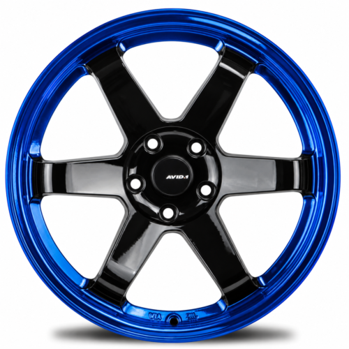 AVID1 AV6 Wheel Rim Size 18 Inch Gloss Black with Blue Lip
