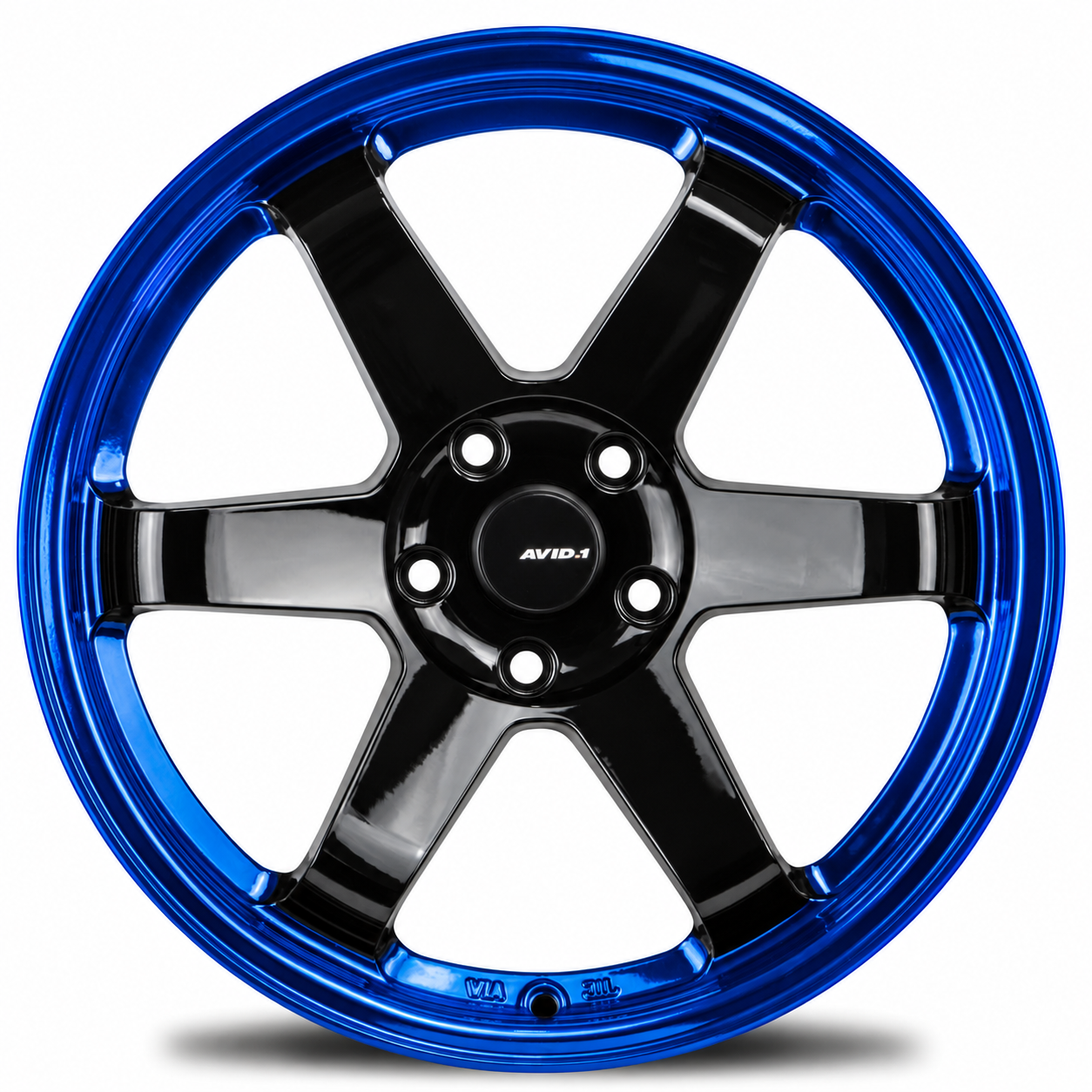 AVID1 AV6 Wheel Rim Size 18 Inch Gloss Black with Blue Lip - Image 2