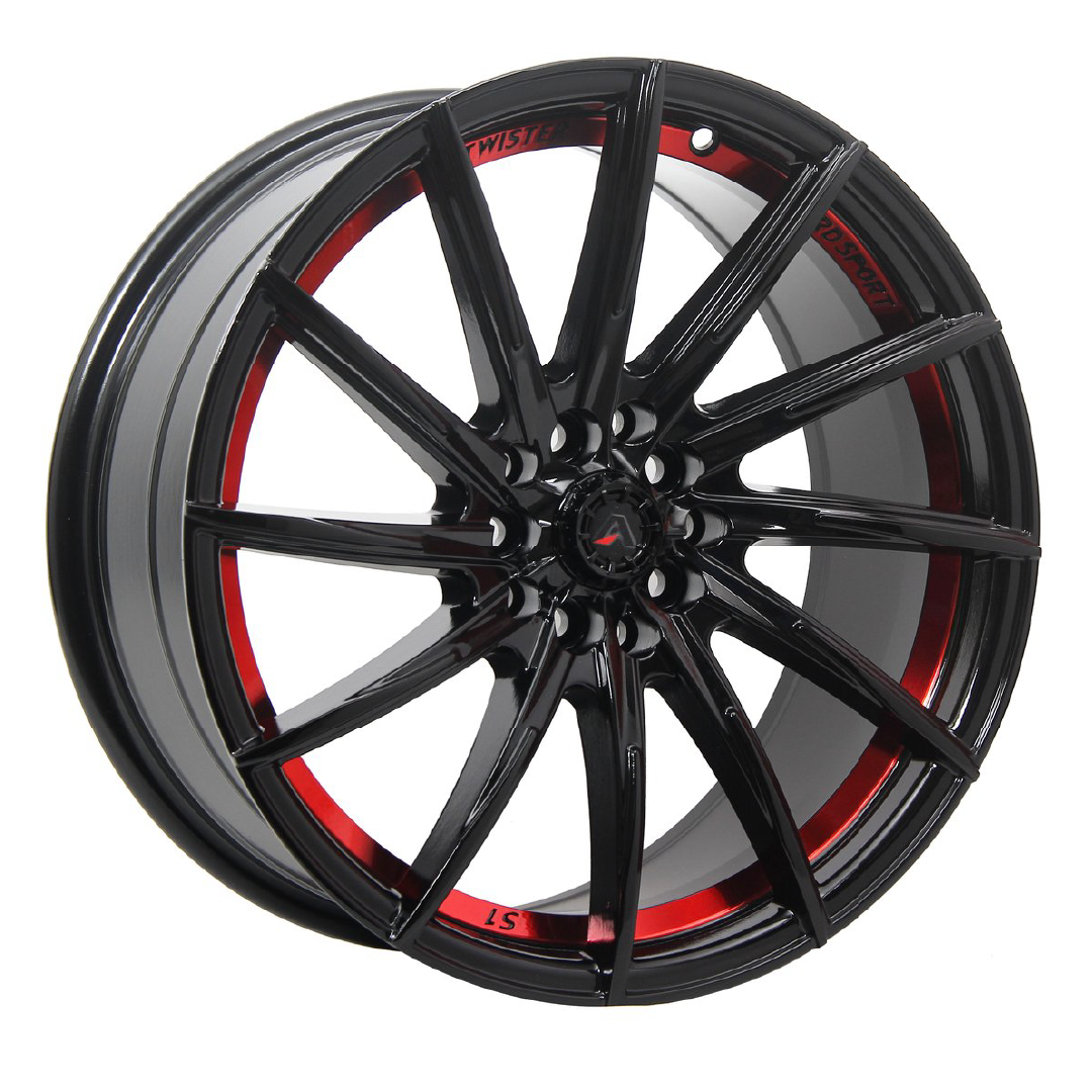 Axia AF-201 Wheels Rims Size 17 Gloss Black Red Under
