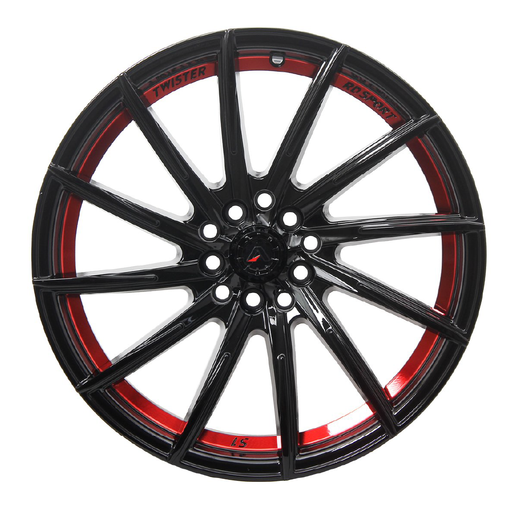 Axia AF-201 Wheels Rims Size 17 Gloss Black Red Under - Image 2